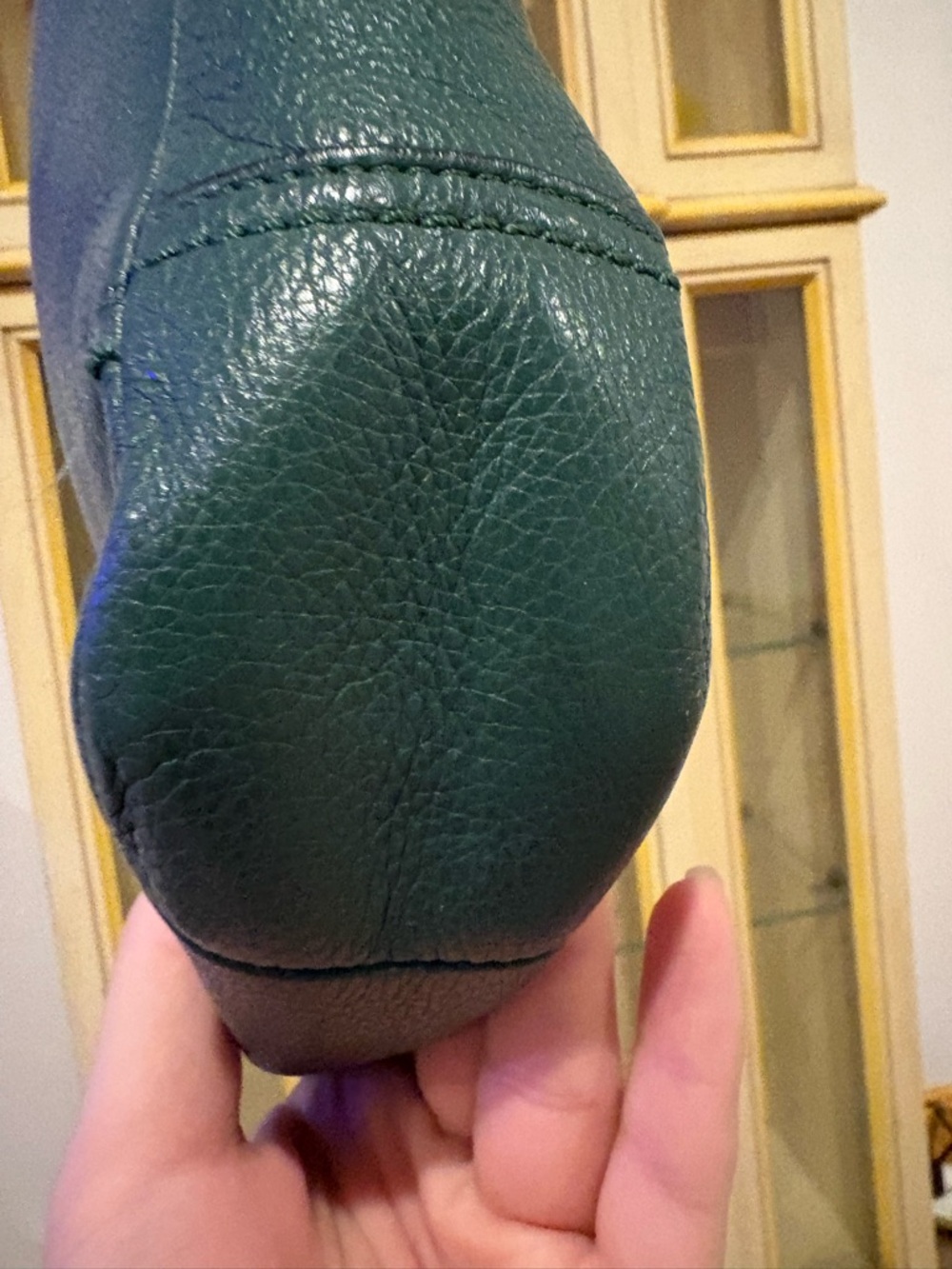Coach Pebbled Leather Green Shoulder Bag and matching wallet vintage - Picture 4 of 16